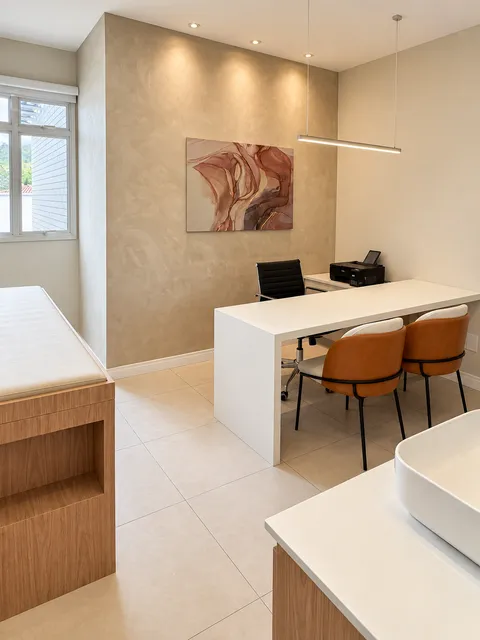 Espaço Comercial &mdash; Armário Multiuso com Portas em Alumínio e Nicho Iluminado